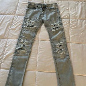 H&M Light Blue Ripped Skinny Jeans